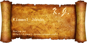 Kimmel Jónás névjegykártya